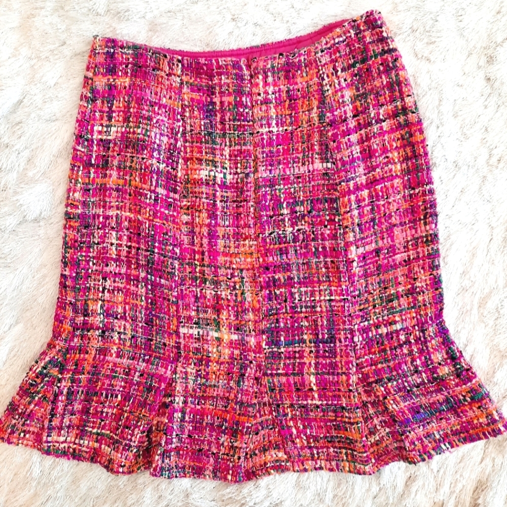Boston Proper Pink Tweed Skirt